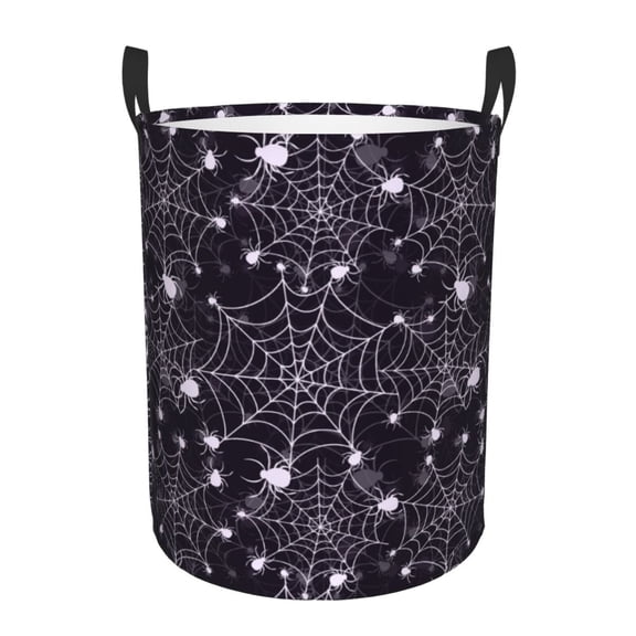 Large Laundry Basket with Handles - halloween Creative spiderweb cobweb Kids Baby Dirty Clothes Laundry Hamper for Bedroom Aesthetic