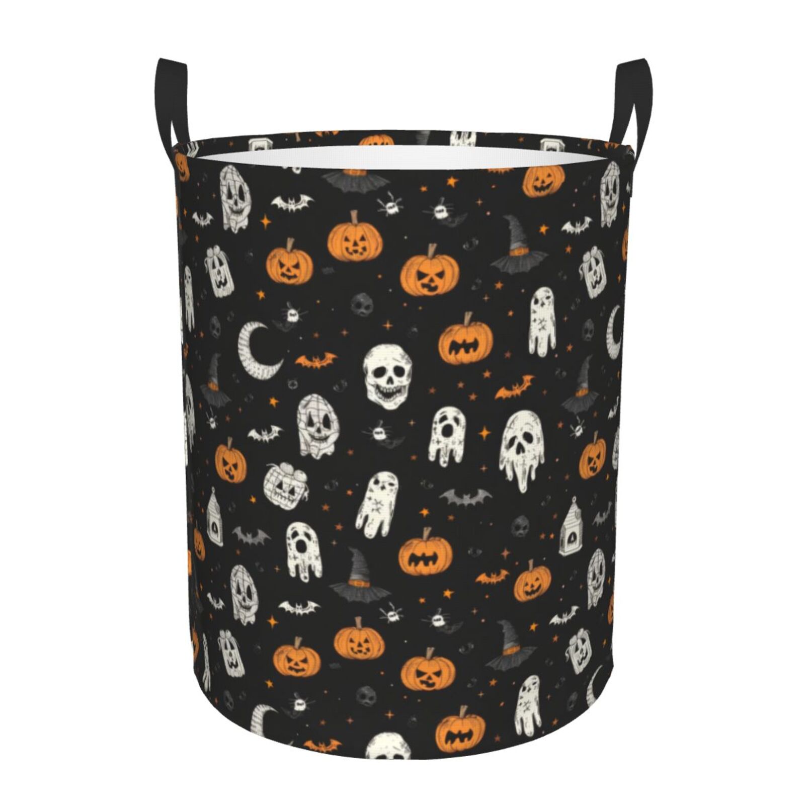 Large Laundry Basket with Handles - halloween elements Kids Baby Dirty Clothes Laundry Hamper for Bedroom Aesthetic