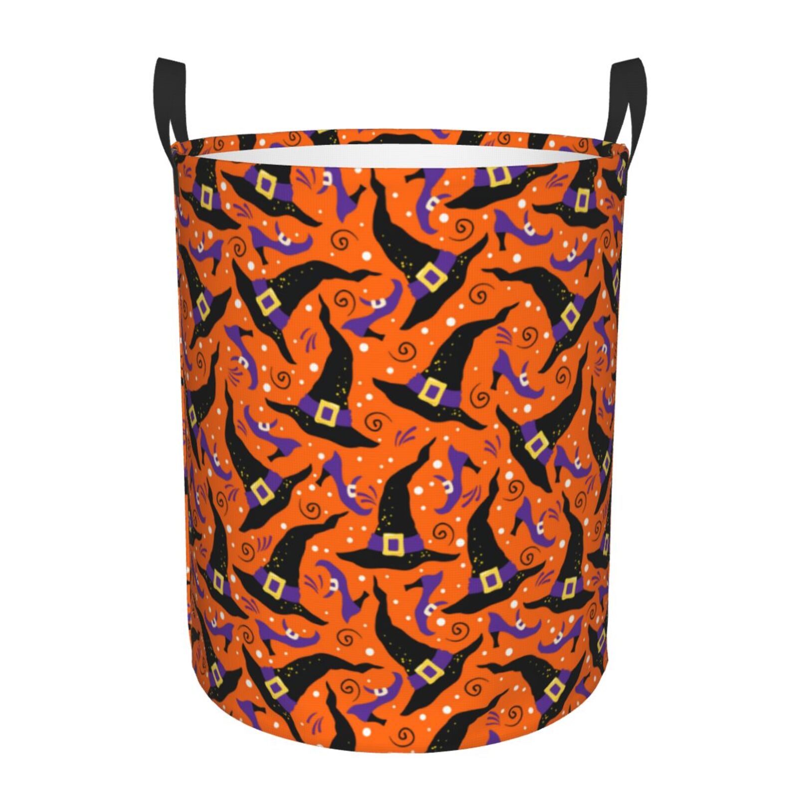 Large Laundry Basket with Handles - halloween hat Patterns Kids Baby Dirty Clothes Laundry Hamper for Bedroom Aesthetic
