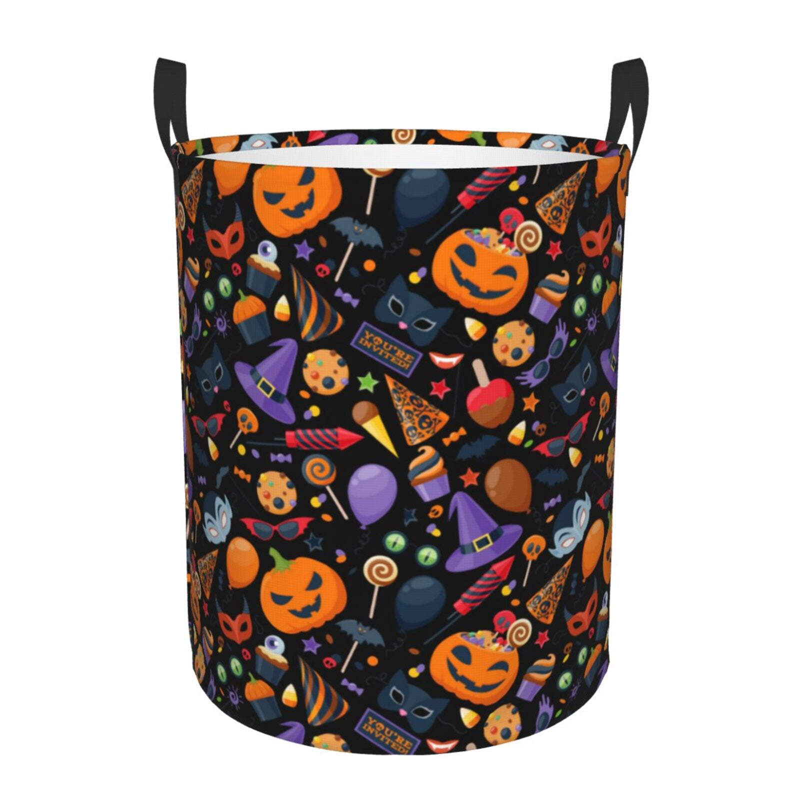 Large Laundry Basket with Handles - halloween pumpkins cartoon Kids Baby Dirty Clothes Laundry Hamper for Bedroom Aesthetic