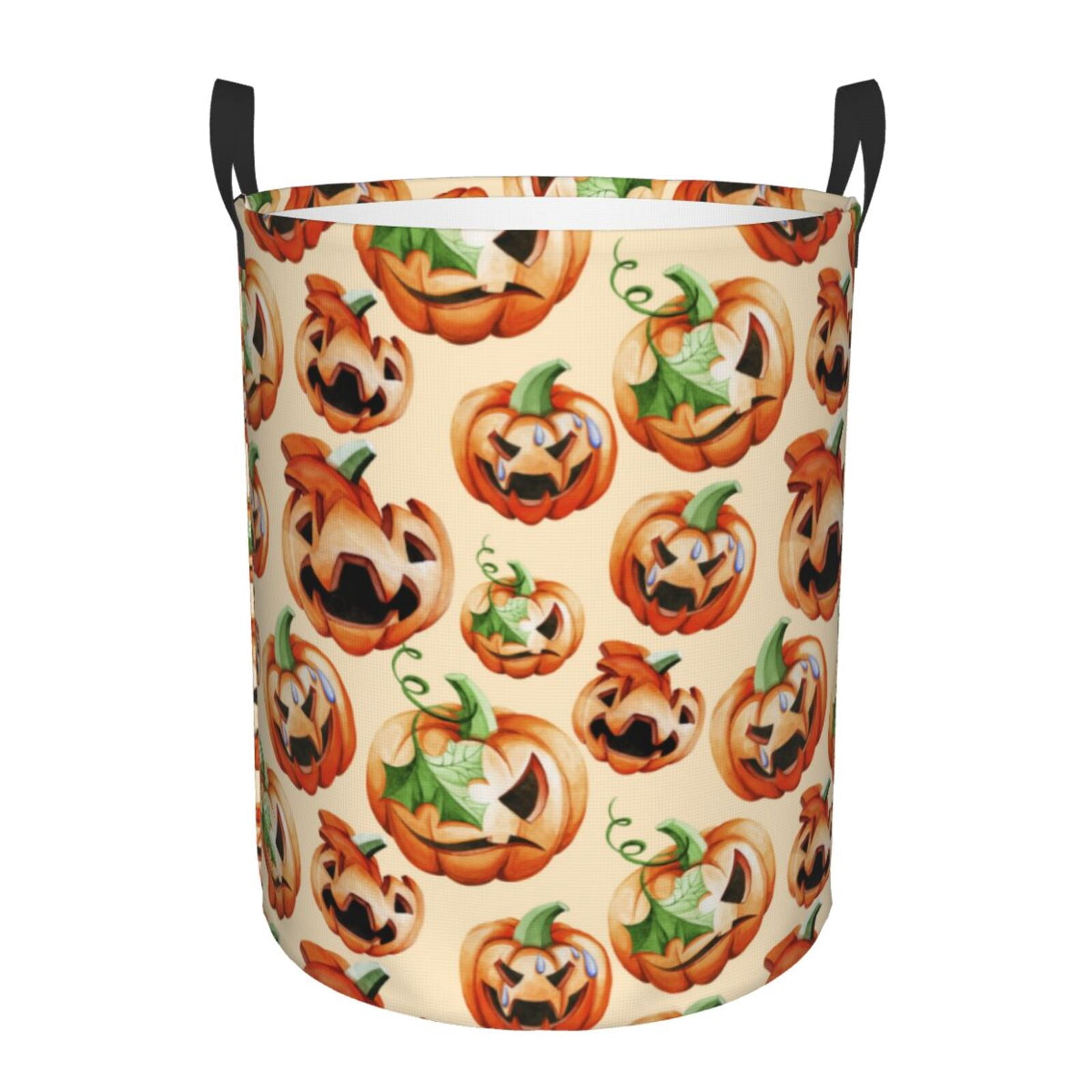 Large Laundry Basket with Handles - halloween pumpkins funny Kids Baby Dirty Clothes Laundry Hamper for Bedroom Aesthetic