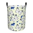 thumbnail image 1 of Large Laundry Basket with Handles - hand draw butterfly yellow checkered Kids Baby Dirty Clothes Laundry Hamper for Bedroom Aesthetic, 1 of 5