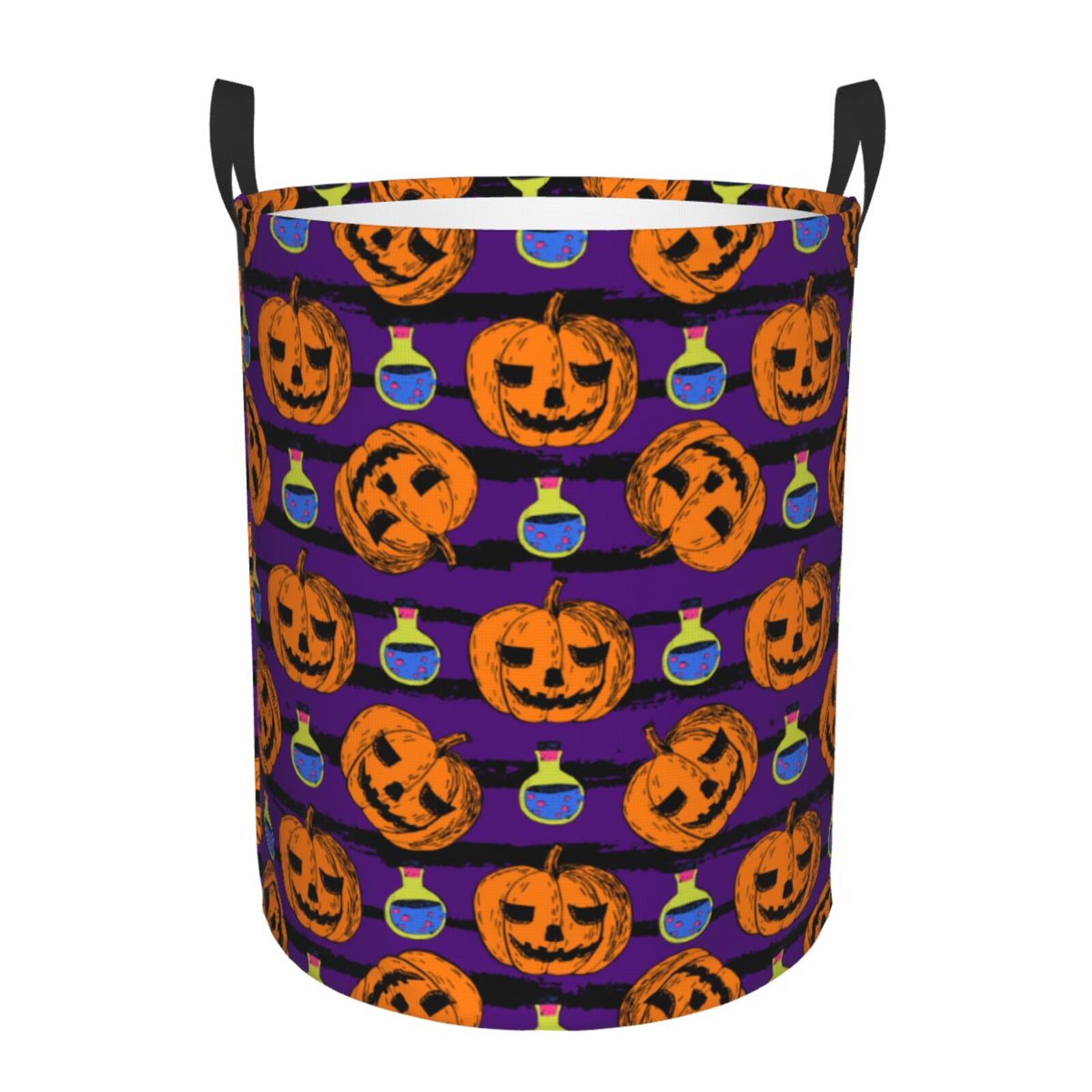 Large Laundry Basket with Handles - pumpkins halloween contexts Kids Baby Dirty Clothes Laundry Hamper for Bedroom Aesthetic