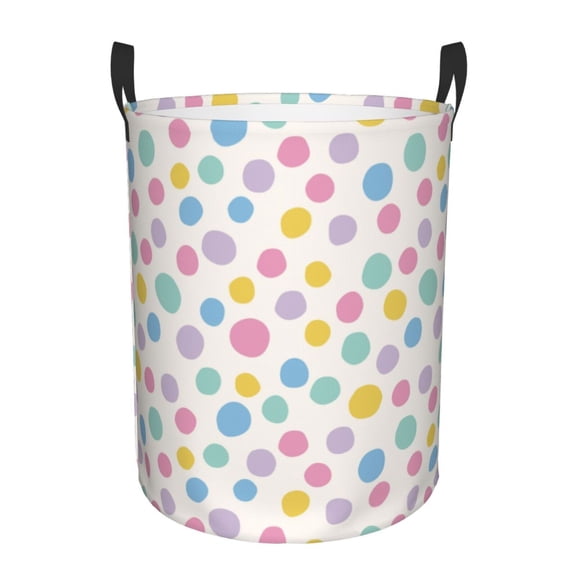Large Laundry Basket with Handles - retro dots spots blots circle Kids Baby Dirty Clothes Laundry Hamper for Bedroom Aesthetic