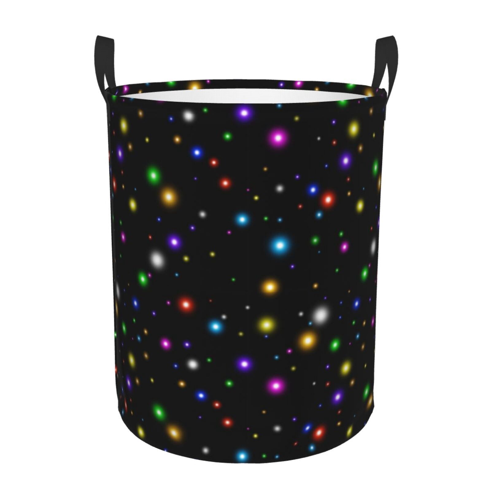 Large Laundry Basket with Handles - sparks abstract shiny sky black Kids Baby Dirty Clothes Laundry Hamper for Bedroom Aesthetic