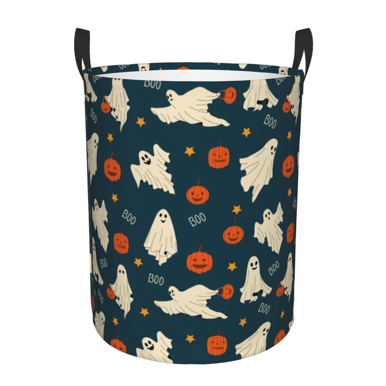 Large Laundry Basket with Handles - spooky halloween pumpkin Kids Baby Dirty Clothes Laundry Hamper for Bedroom Aesthetic