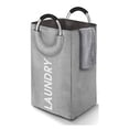 thumbnail image 1 of Large Laundry Basket with Sturdy Padded Handle, Thick Double-stitched Tear-resistant Linen, Light Grey, 1 of 6