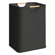 Large Laundry Hamper, 80L Collapsible Laundry Basket, Waterproof Freestanding Clothes Hamper for Bedroom, Dorm & Laundry Room, Black
