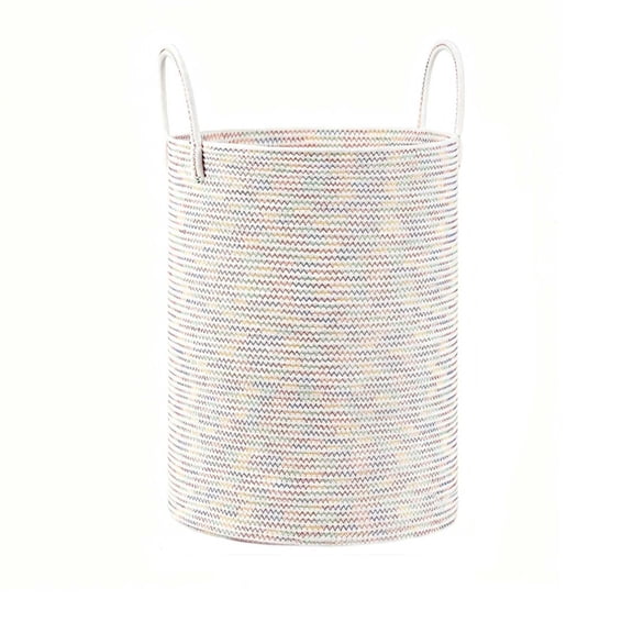 Large Laundry Hamper, Large Cotton Rope Laundry Basket Woven Dirty Clothes Hamper With Handles Tall Storage Bin, Blanket Basket & Hampers for Bedroom Aesthetic For Bedroom Bathroom Toys Blankets
