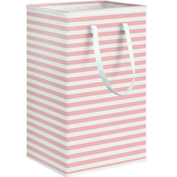 Large Laundry Hamper, Laundry Baskets with Handles, Freestanding Clothes Storage Basket for Clothes Pink