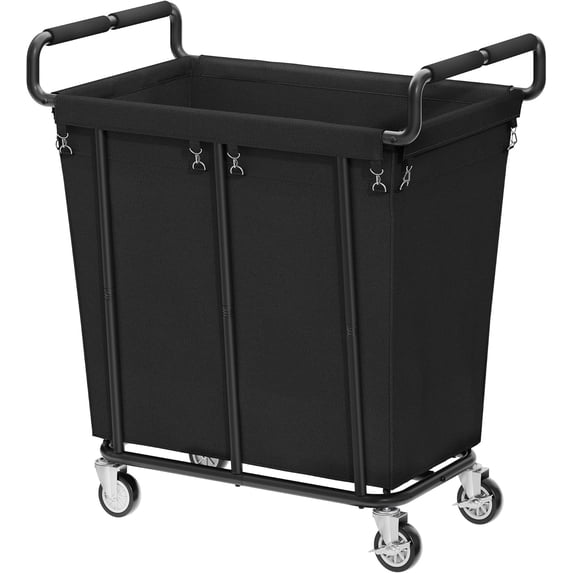 Large Laundry Hamper with Wheels, Rolling Big Laundry Basket for Clothes Storage, Heavy Duty Extra Large Rolling Laundry Cart with Handle, Steel Frame, Waterproof Liner