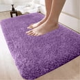 Large Lavender Bathroom Rugs, 24"×47" Absorbent Shaggy Shower Mat