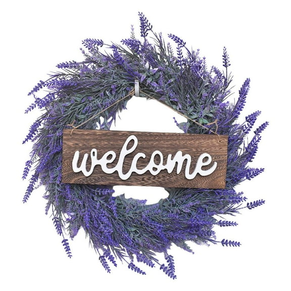Large Lavender Wreath Flower Welcome Sign Garland Wall Decor