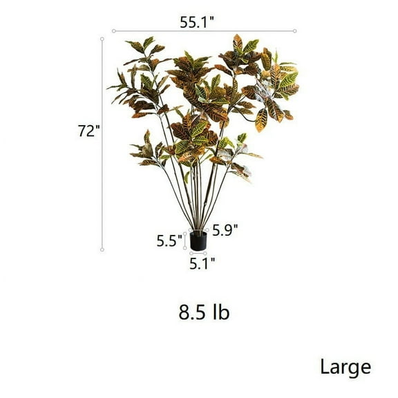 Large Leaf Artificial Croton Tree
