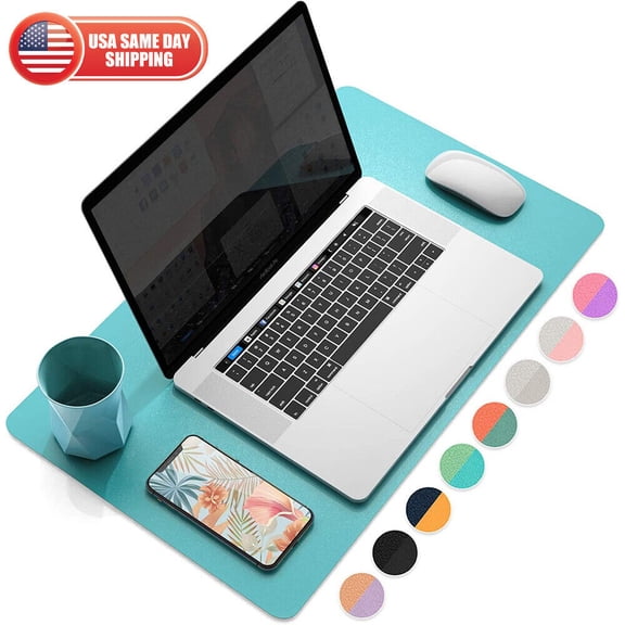 Large Leather Dual Sided Desk Pad Non-Slip Mouse Pad Office Home Writing Mat