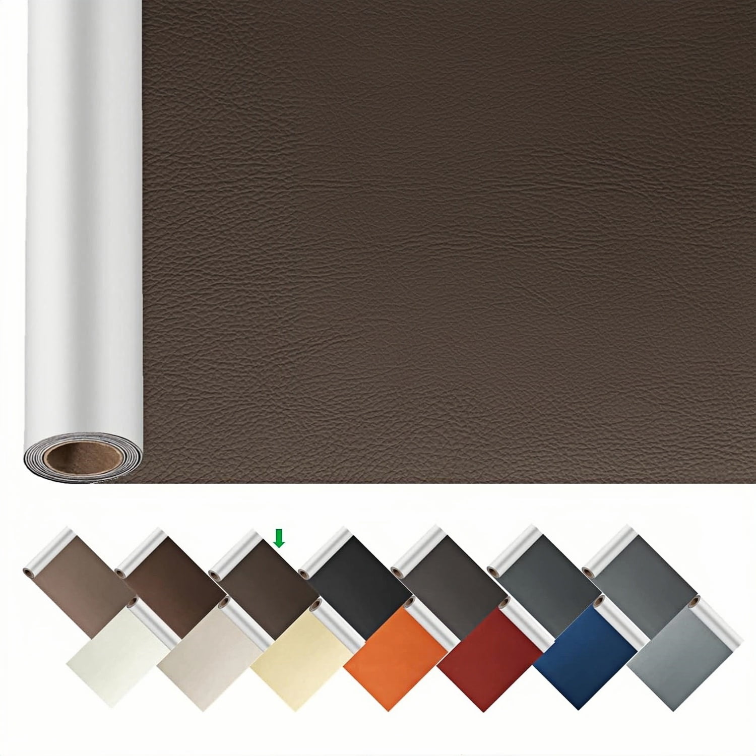 Large Leather Repair Patch 17x60 Inch, Furniture Leather Seat Repair Sticker, Leather Repair Tape, Self Adhesive Waterproof Patch Kit for Car Seat,Couch,Boat Seat,Chair (Dark Brown B)