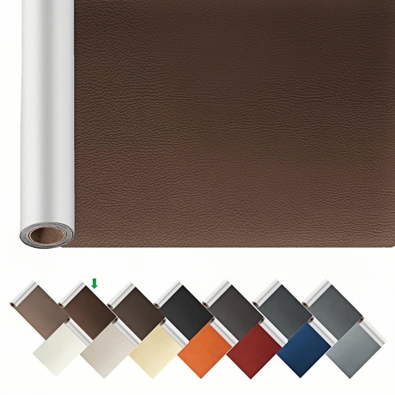 Large Leather Repair Patch 17x60 Inch, Furniture Leather Seat Repair Sticker, Leather Repair Tape, Self Adhesive Waterproof Patch Kit for Car Seat,Couch,Boat Seat,Chair (Dark Brown A)