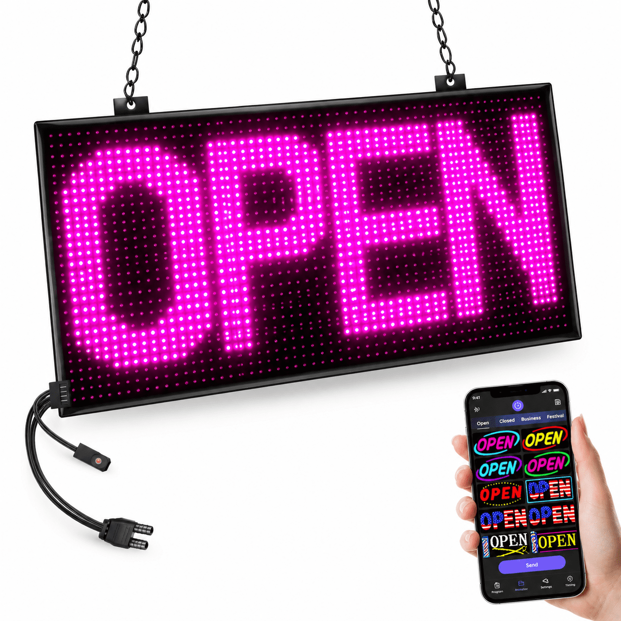 Large Led Open Sign App For Business Retail Shop Window Display (20