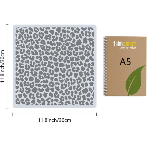 Large Leopard Template Stencil 12 x 12 Inch Reusable Hollow Out Animal Cheetah Decoration Paint Drawing Templates Stencils for Painting Wood Wall Fabric Canvas Furniture DIY Art Craft