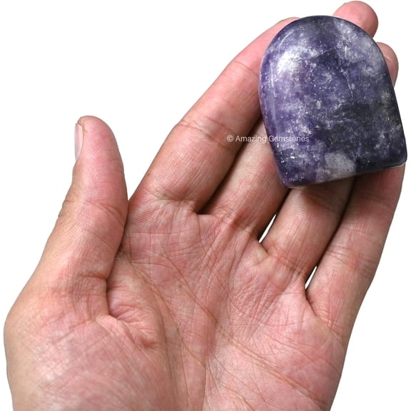 Large Lepidolite Crystal Standing Palm Stone