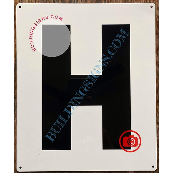 Large Letter H -Metal Sign - Parking LOT Sign (White,Aluminium,10X12)-EL ESTACIONAMIENTO LINE (ref-2201)