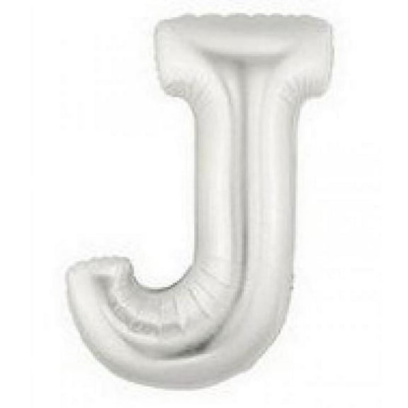Large Letter J Silver Megaloons 40" Mylar Balloon by Betallic