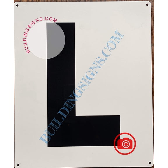 Large Letter L -Metal Sign - Parking LOT Sign (White,Aluminium,10X12)-EL ESTACIONAMIENTO LINE (ref-2201)