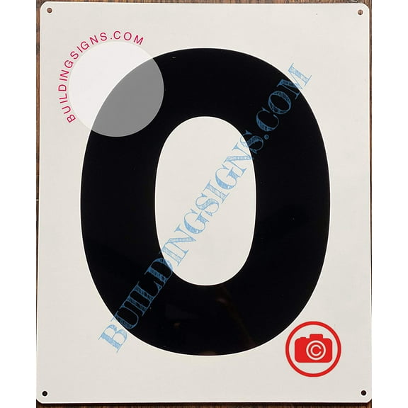 Large Letter O -Metal Sign - Parking LOT Sign (White,Aluminium,10X12)-EL ESTACIONAMIENTO LINE (ref-2201)
