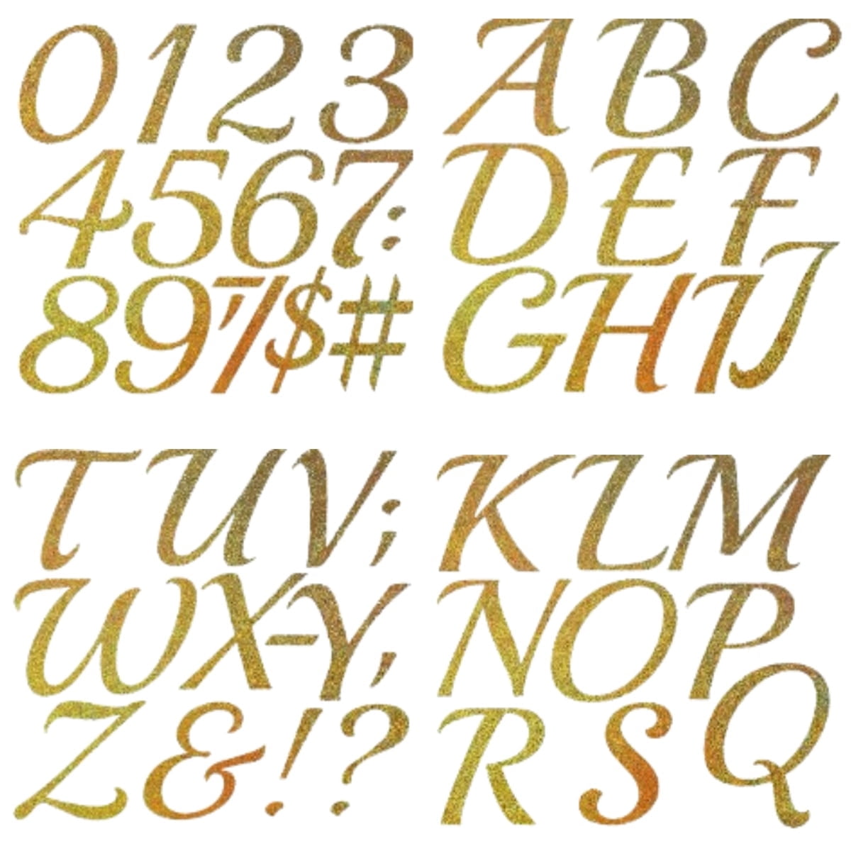 Large Letter Stickers 3 Inch Gold, 16 Sheets Glitter Self Adhesive Waterproof Stickers for Wedding Bulletin Board Home Office Decor