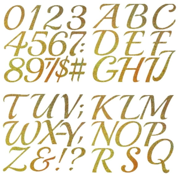 Large Letter Stickers 3 Inch Gold, 16 Sheets Glitter Self Adhesive Waterproof Stickers for Wedding Bulletin Board Home Office Decor