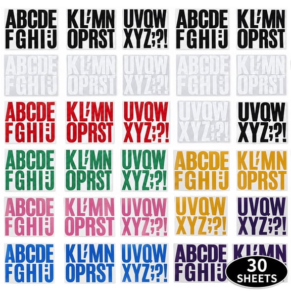Large Letter Stickers Colorful Alphabet Letter Stickers Self Adhesive Letters Sticker for Bulletin Boards Classroom Home Decor 4 Inch 30 Sheets 340 Pieces
