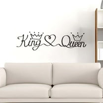 Large Letters English Alphabet Pvc Wall Sticker 50961X King Queen Heart Crown Design For Home Office Bedroom Living Room, Stylish Living Room Bedroom Office Decor Accent With