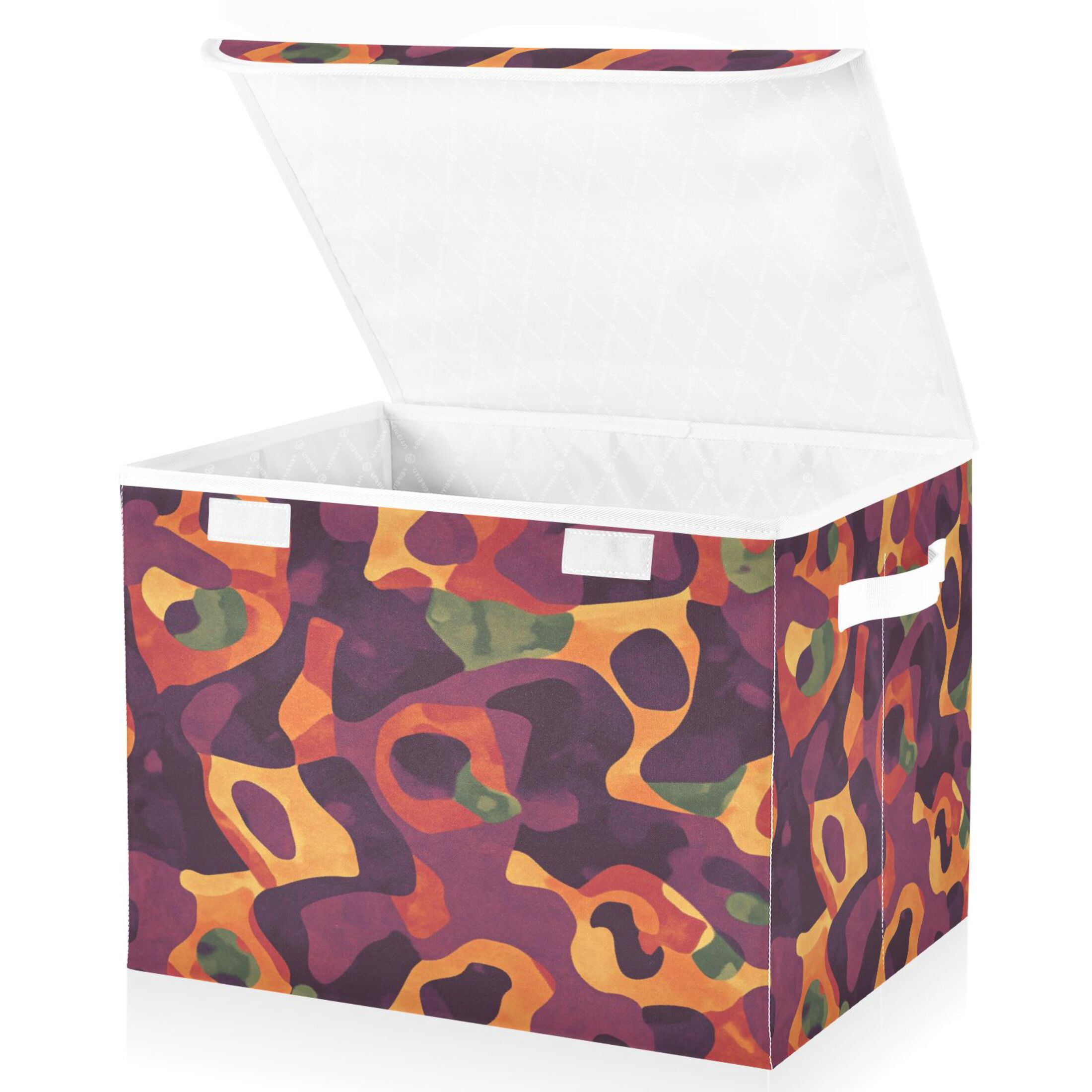 Large Lidded Bin Foldable Storage Baskets Boxes Cubes Lids with 2 ...