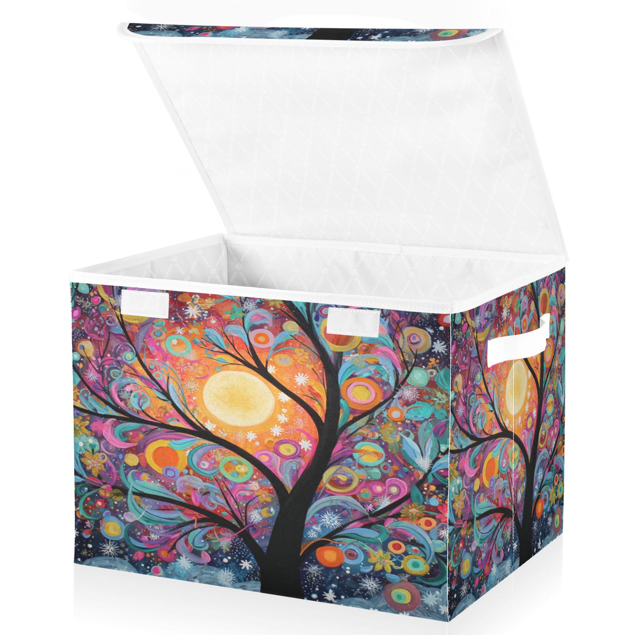 Large Lidded Bin Foldable Storage Baskets Boxes Cubes Lids with 2 ...