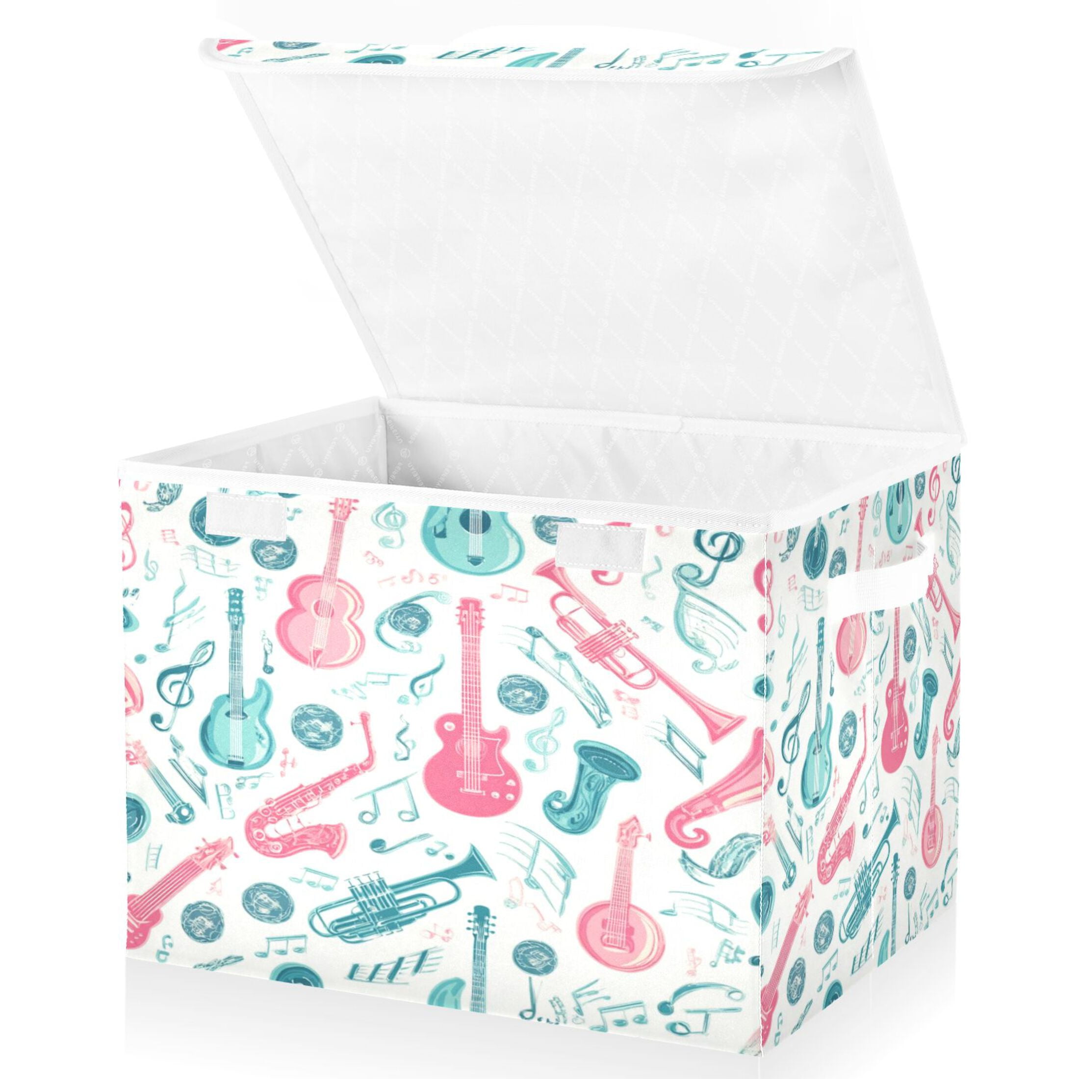 Large Lidded Bin Foldable Storage Baskets Boxes Cubes Lids with 2 ...