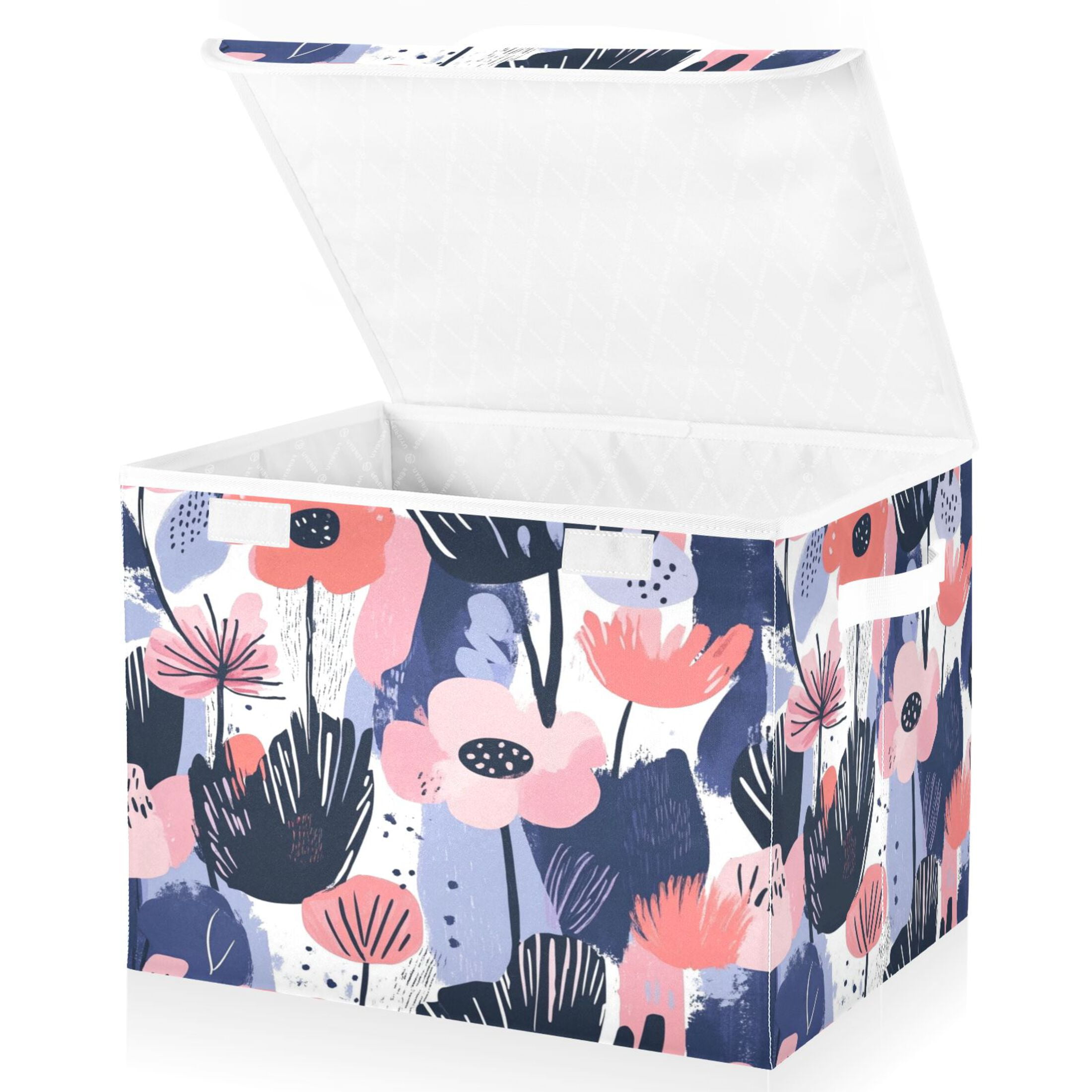 Large Lidded Bin Foldable Storage Baskets Boxes Cubes Lids with 2 ...