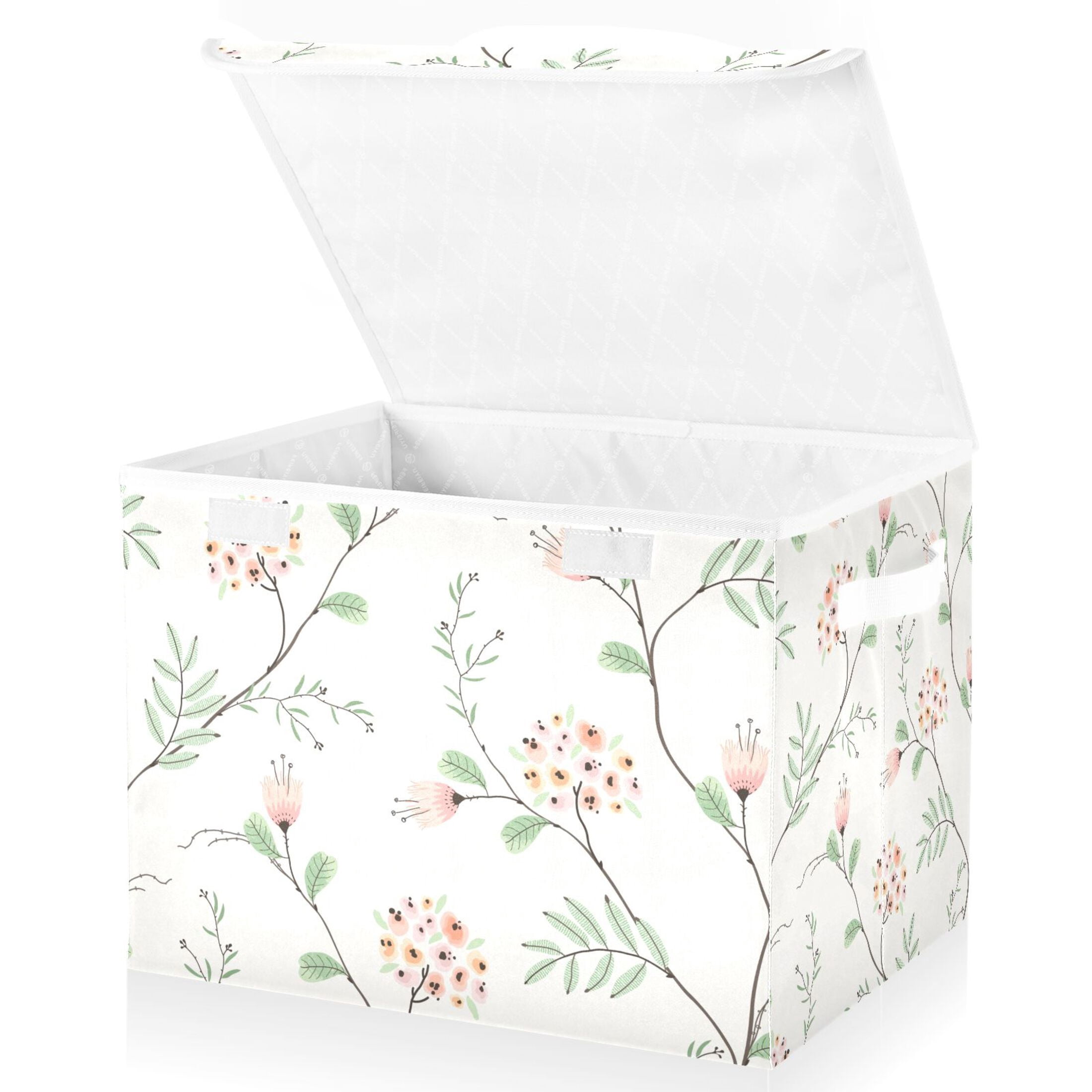 Large Lidded Foldable Storage Baskets Cubes Boxes Lids Bin for Home ...
