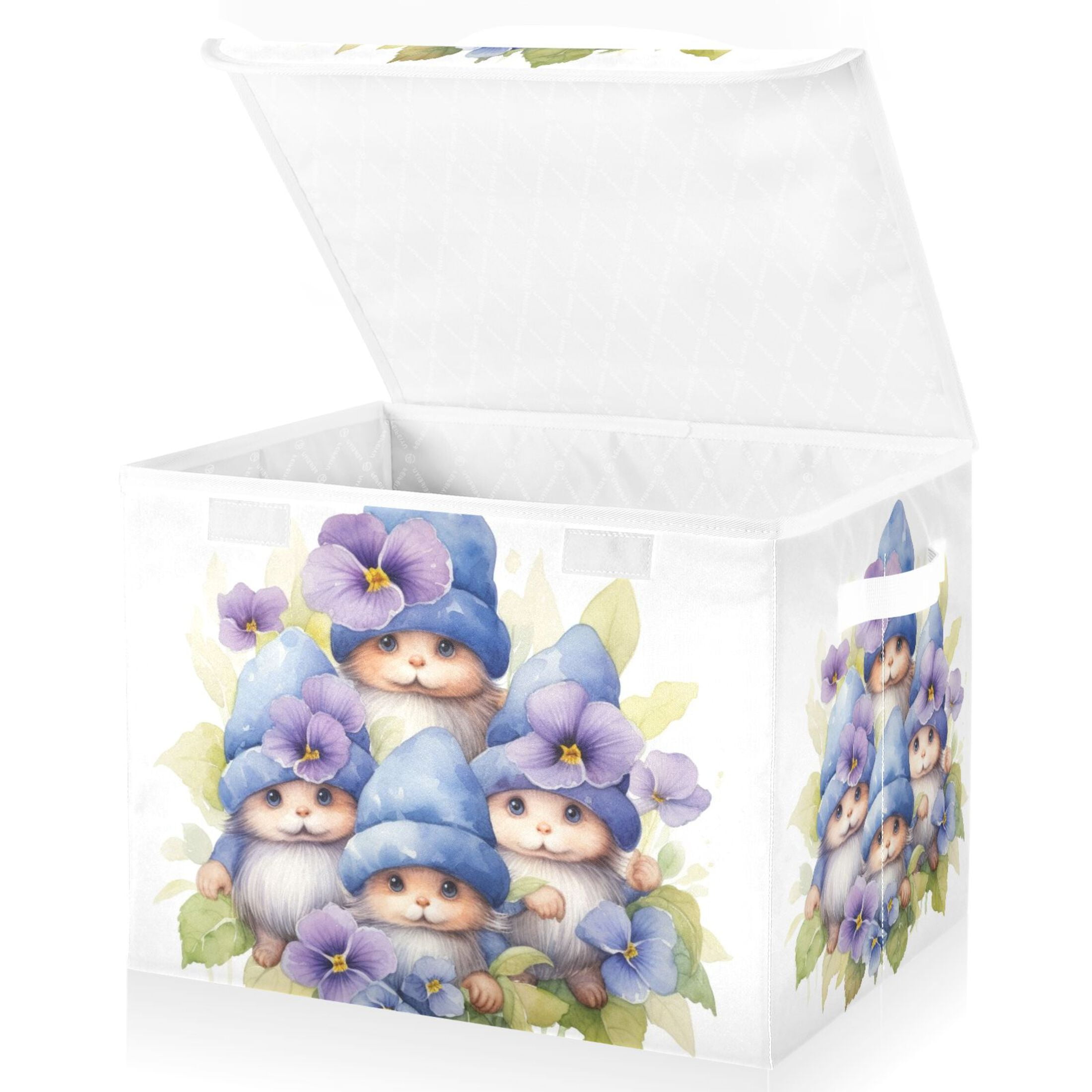 Large Lidded Foldable Storage Baskets Cubes Boxes Lids Bin for Home