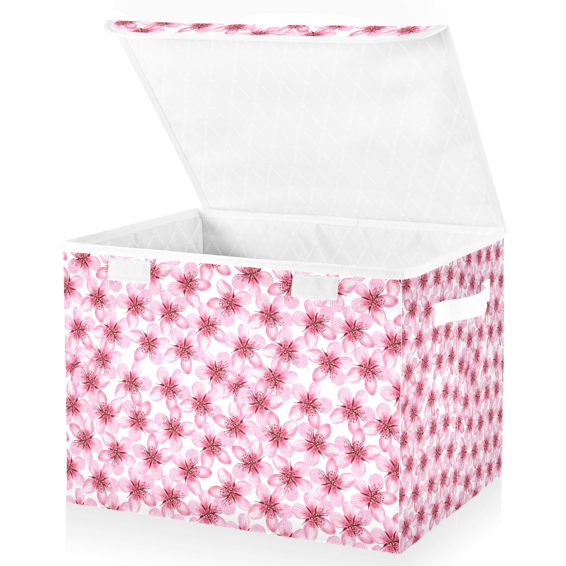 Large Lidded Foldable Storage Baskets Cubes Boxes Lids Bin for Home ...