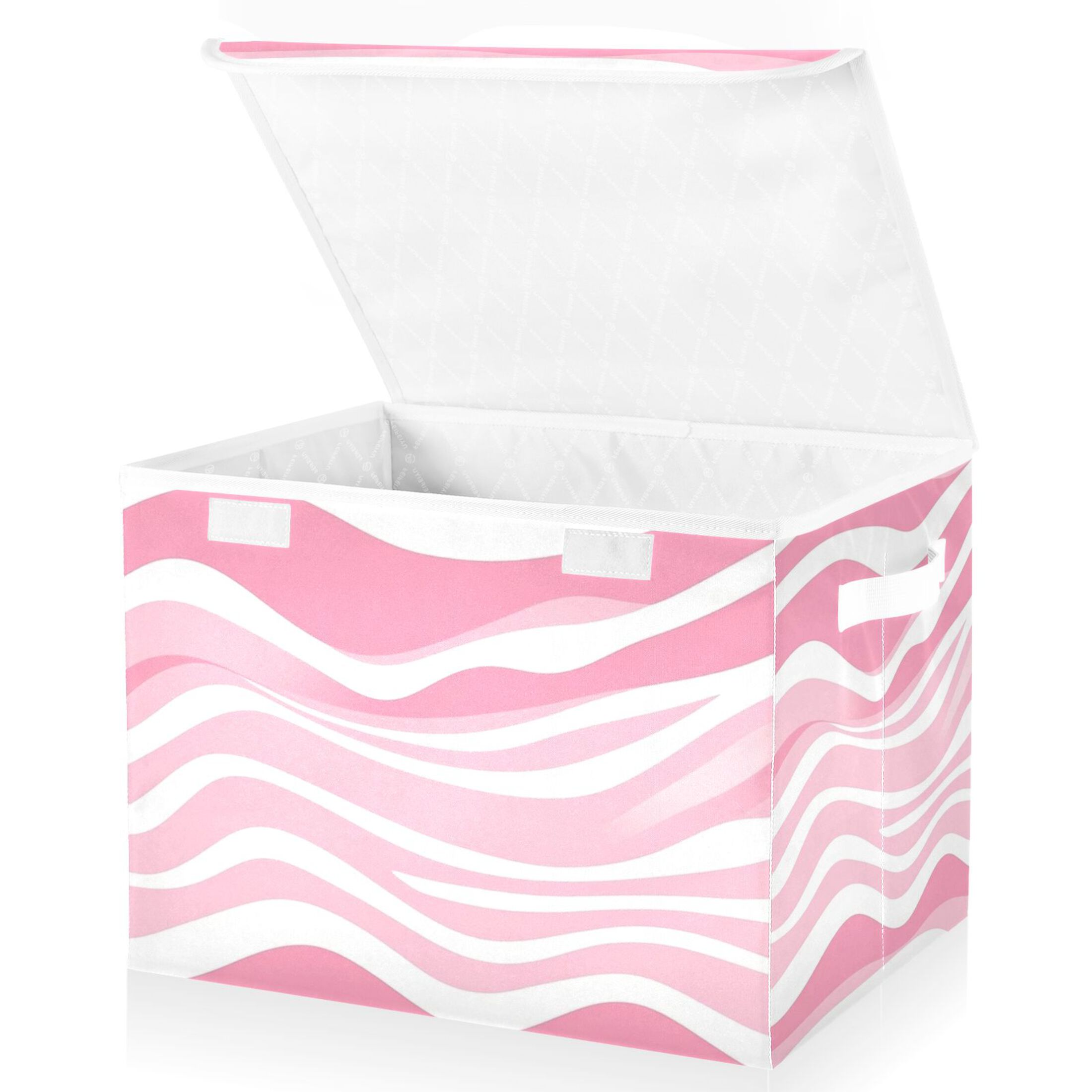 Large Lidded Foldable Storage Baskets Cubes Boxes Lids Bin for Home ...