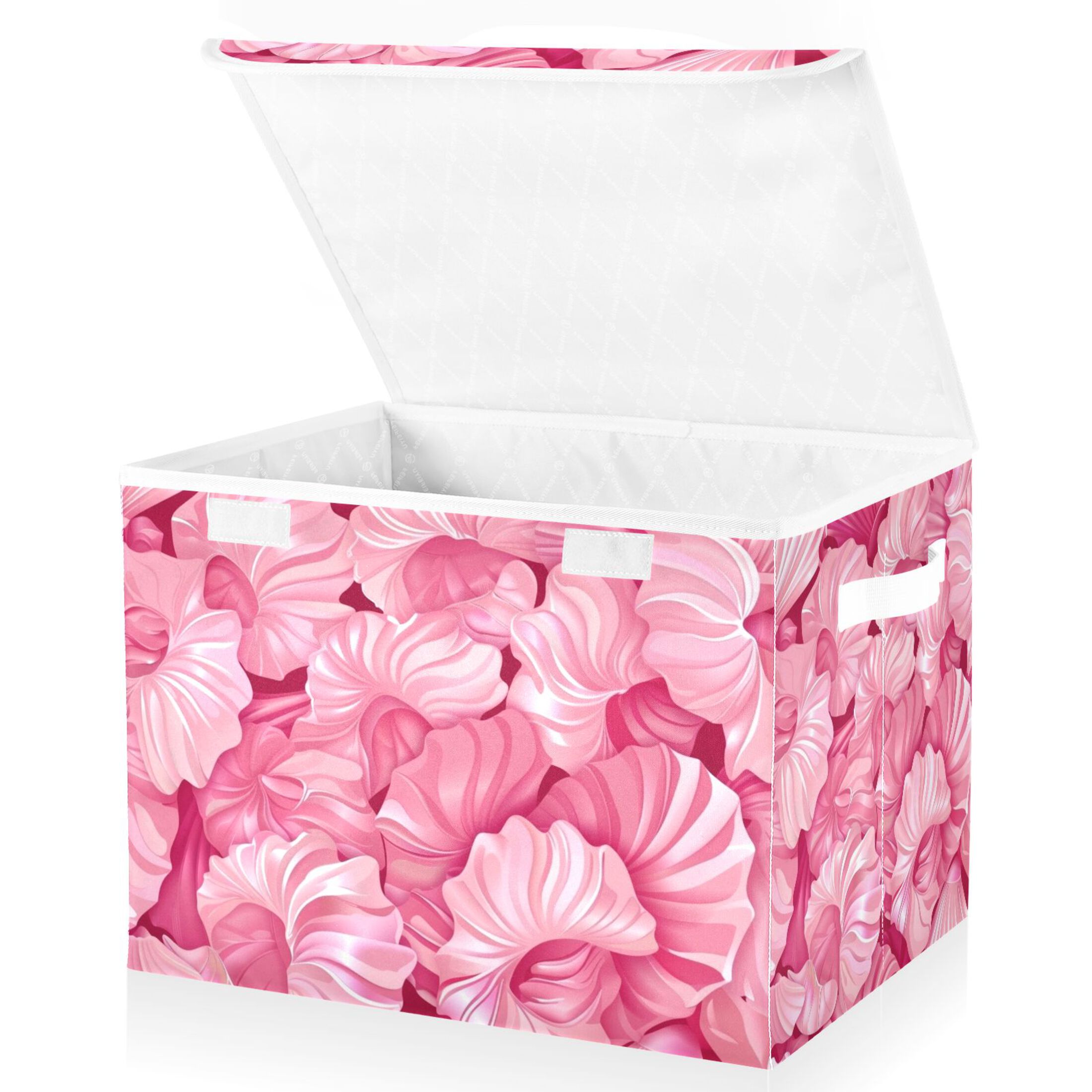 Large Lidded Foldable Storage Baskets Cubes Boxes Lids Bin for Home ...