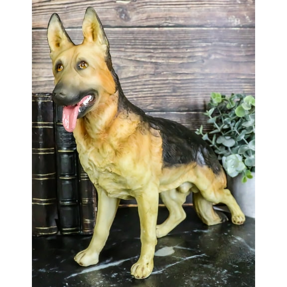 Large Lifelike Realistic Canine German Shepherd Police Dog Pet Pal Figurine