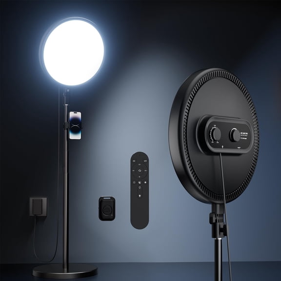 Large Light with 79" Stand, 6500K Full-Screen Selfie Light with Stand and Phone Holder, Professional Big Light for TikTok Light, Barber, Stream, Video, YouTube, Makeup, Photography