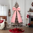 thumbnail image 1 of Large Light Pink Velvet Christmas Bow, 19.69 x 46.06 in Wire-Edged Tree Topper Bow with Long Streamers for Wreath, Mantel and Staircase, 1 of 6