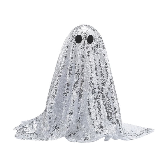 Large Light-Up Disco Ghost Halloween Decoration with Sparkling Reflective Surface