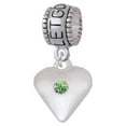 thumbnail image 1 of Large Lime Green Birthday Crystal Heart - Let Go Let God Charm Bead, 1 of 1