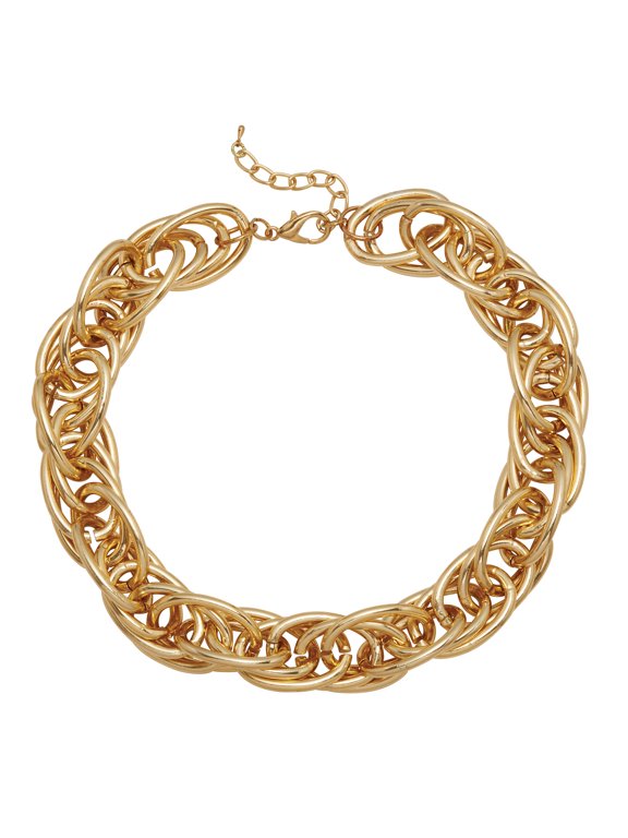 Large Link Chain Goldtone Necklace 18-inch and 2.5-inch Extender