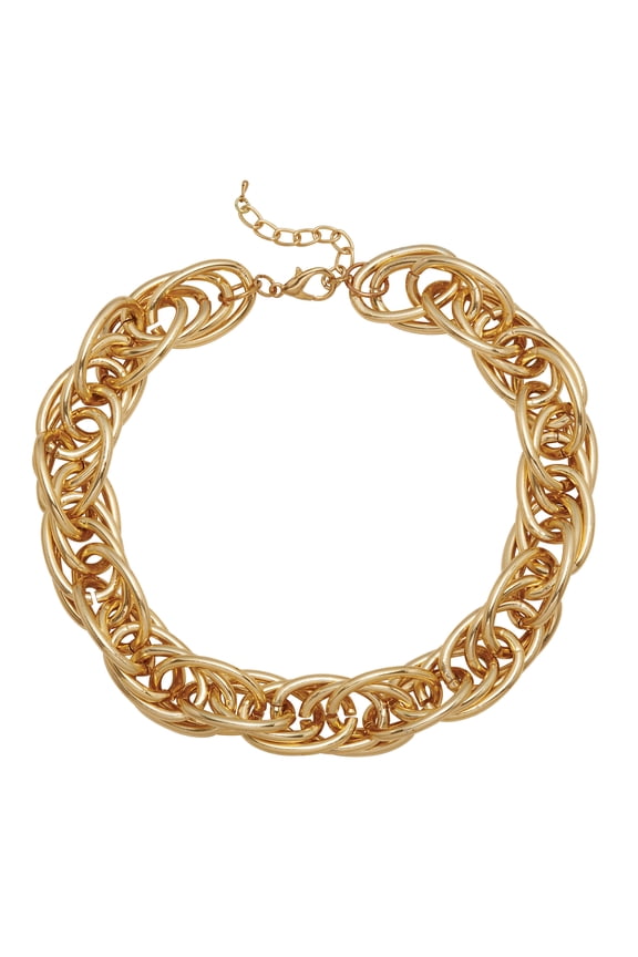 Large Link Chain Goldtone Necklace 18-inch and 2.5-inch Extender