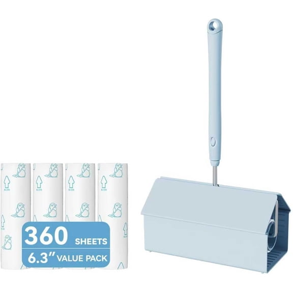 Large Lint Roller for Furniture, Pet Hair, Clothes, Extra Sticky, 6.3'' Giant Lint Roller