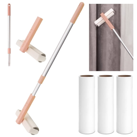 Large Lint Rollers for Pet Hair Extra Sticky,Lint Roller for Pet Hair, Floor Lint Remover Extendable, 3 Refills 180 Sheets